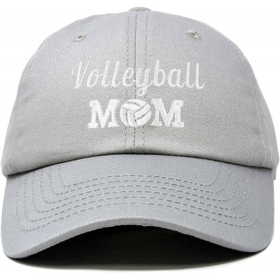 Baseball Caps Volleyball Mom Premium Cotton Cap Womens Hats for Mom - Gray - CQ18IW88D9S $13.66