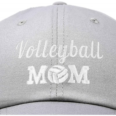 Baseball Caps Volleyball Mom Premium Cotton Cap Womens Hats for Mom - Gray - CQ18IW88D9S $13.66