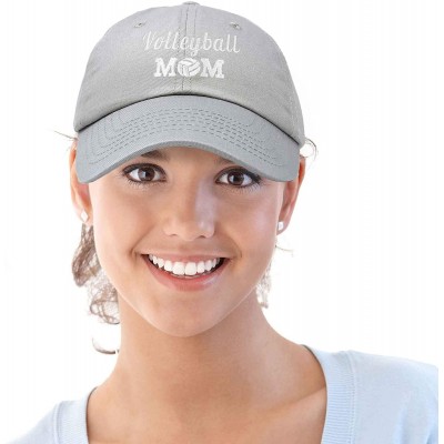 Baseball Caps Volleyball Mom Premium Cotton Cap Womens Hats for Mom - Gray - CQ18IW88D9S $13.66