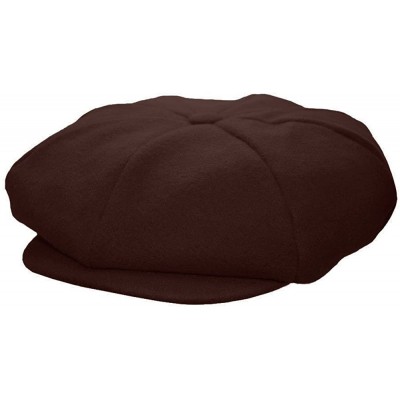 Newsboy Caps Mens Melton Wool 8 Panel Applejack Newsboy Baker Boy Cap Made in USA - Brown - CL1267ZUPE9 $25.72