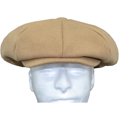 Newsboy Caps Mens Melton Wool 8 Panel Applejack Newsboy Baker Boy Cap Made in USA - Brown - CL1267ZUPE9 $25.72