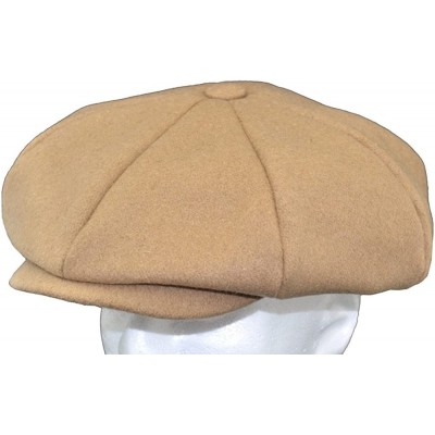 Newsboy Caps Mens Melton Wool 8 Panel Applejack Newsboy Baker Boy Cap Made in USA - Brown - CL1267ZUPE9 $25.72