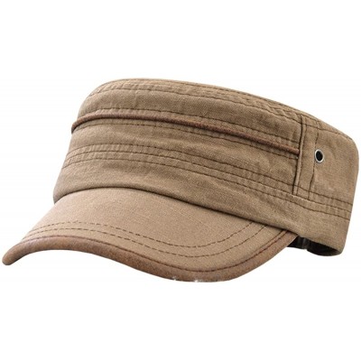 Newsboy Caps Men's Solid Color Military Style Hat Cadet Army Cap - E--coffee - CK18E64IZYE $12.05