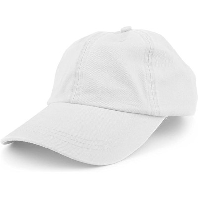 Baseball Caps Low Profile Plain Washed Pigment Dyed 100% Cotton Twill Dad Cap - White - CT12O4NTUP3 $32.56