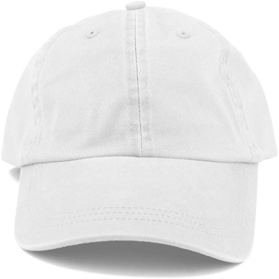 Baseball Caps Low Profile Plain Washed Pigment Dyed 100% Cotton Twill Dad Cap - White - CT12O4NTUP3 $17.79