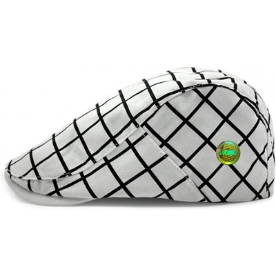 Newsboy Caps Checker Check Plaid Tartan Newsboy Beret Cap Hat FFH032 - Ffh319wht - CW12GAPIFKL $18.45