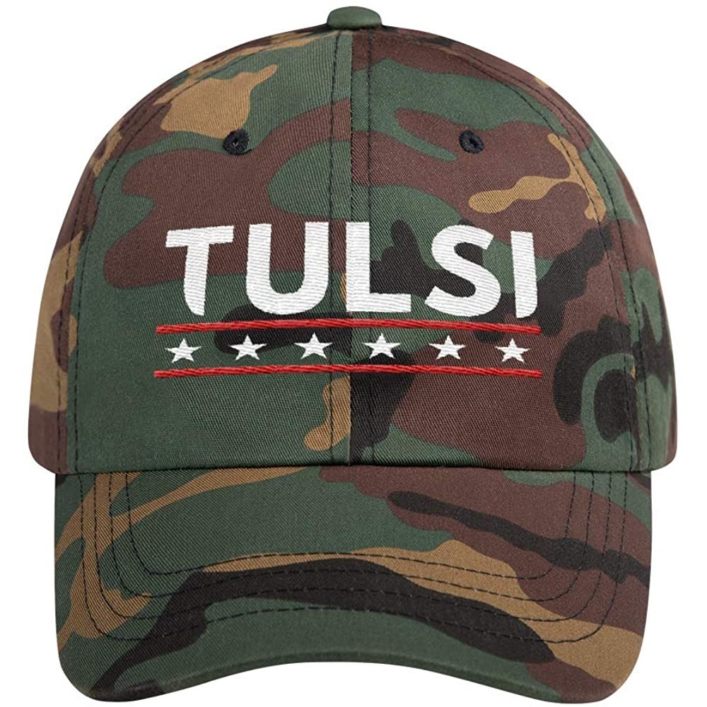 Baseball Caps Tulsi Gabbard Baseball Cap - 2020 Presidential Election Dad Hat - Political Gift for Democrats - Green Camo - C...