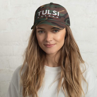 Baseball Caps Tulsi Gabbard Baseball Cap - 2020 Presidential Election Dad Hat - Political Gift for Democrats - Green Camo - C...