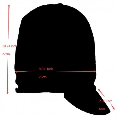 Skullies & Beanies Men Stripe Knit Visor Beanie Hat for Winter - B319-red - C2186GTIIDZ $17.01