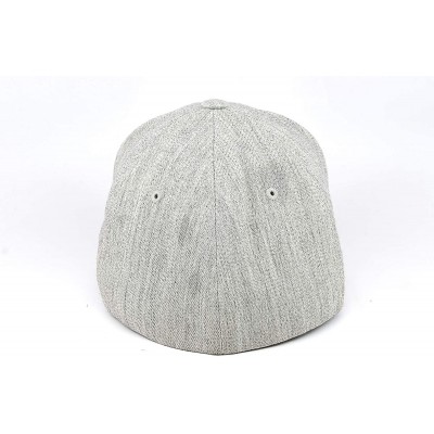 Baseball Caps USA 'Midnight Glory' Black Leather Patch Hat Flex Fit - Heather Grey - CM18IGQTDOL $35.76