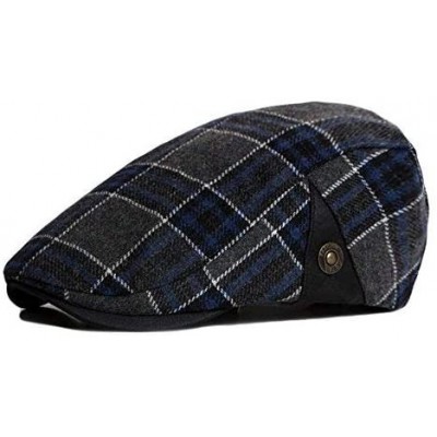 Newsboy Caps Men's Plaid Gatsby Ivy Cabbie Newsboy Hat Cap - B-blue - CZ12O10RBK2 $9.93