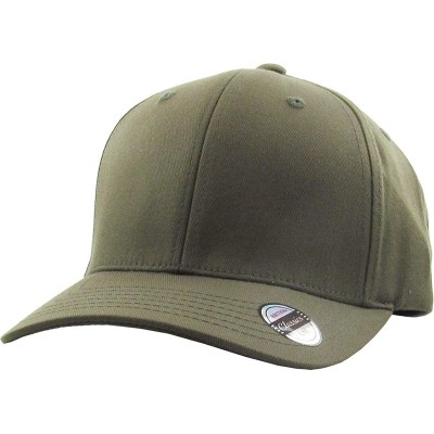 Baseball Caps Blank Stretch Mesh Back Cotton Twill Fitted Hat Spandex Headband - (Classic) Olive - CQ17YNRC3IT $17.00