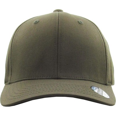 Baseball Caps Blank Stretch Mesh Back Cotton Twill Fitted Hat Spandex Headband - (Classic) Olive - CQ17YNRC3IT $17.00