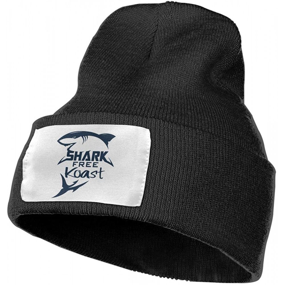 Skullies & Beanies Women & Men Stop Shark Finning Art Winter Warm Beanie Hats Stretch Skull Ski Knit Hat Cap - Black - C218NE...