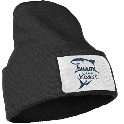 Skullies & Beanies Women & Men Stop Shark Finning Art Winter Warm Beanie Hats Stretch Skull Ski Knit Hat Cap - Black - C218NE...