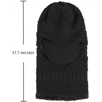 Balaclavas Winter Fleece Lined Knit Hat Tactical Balaclava with Billed Windproof Full Face Mask Neck Warmer Neckerchief - C41...