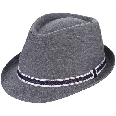 Fedoras Western Cowboy Cowgirl Sun Hat Jazz Cap with Headband - Grey - C218E9RK2M6 $8.19