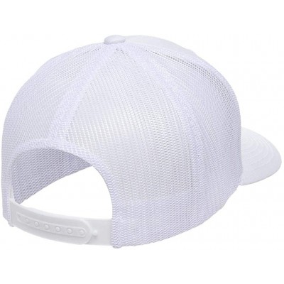 Baseball Caps Yupoong 6606 Curved Bill Trucker Mesh Snapback Hat with NoSweat Hat Liner - White - C318O93LOAE $10.72