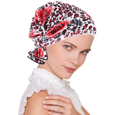 Skullies & Beanies The Abbey Cap in Ruffle Fabric Chemo Caps Cancer Hats for Women - 30- Ruffle Red Rose Animal Leopard - CE1...