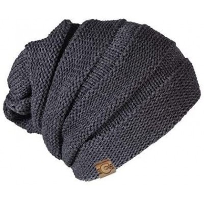 Skullies & Beanies Womens Drift Slouch Beanie - Charcoal - CD18R3H4NUA $24.07