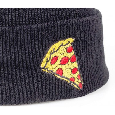 Skullies & Beanies Christmas Winter Warm Knit Beanie Embroidery Hat Winter Skully Letter Beanie Cap - Pizza - CB18ADN09TC $9.38