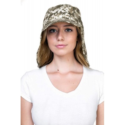 Sun Hats Fishing Sun Cap UV Protection - Ear Neck Flap Hat - Digital Camo - CA182YOQX2Z $13.45