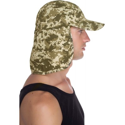 Sun Hats Fishing Sun Cap UV Protection - Ear Neck Flap Hat - Digital Camo - CA182YOQX2Z $13.45