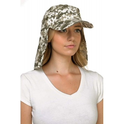 Sun Hats Fishing Sun Cap UV Protection - Ear Neck Flap Hat - Digital Camo - CA182YOQX2Z $13.45