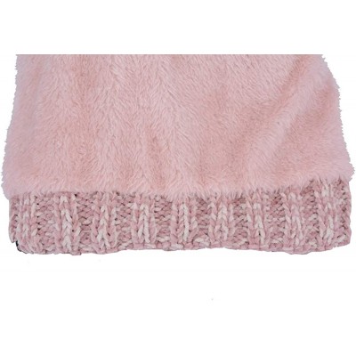 Skullies & Beanies Winter Beanie Hat for Women Knit Thick Snow Cuff Cap with Faux Fur Pompom - Pink-19 - CB18X9A9GMI $9.83