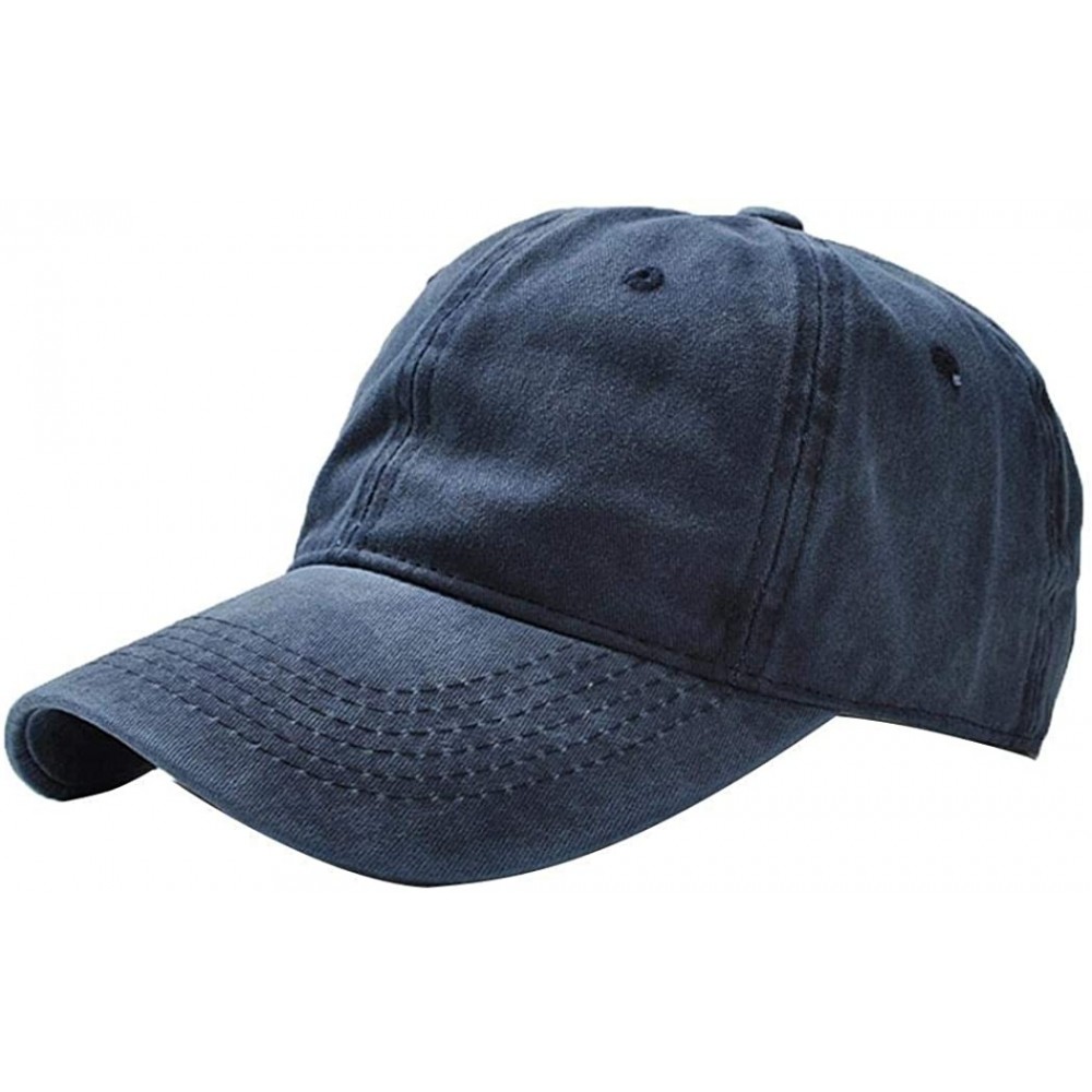 Baseball Caps Unisex Fashion Solid Adjustable Breathable Baseball Cap Sun Hats Baseball Caps - Blue - C518TUAUHWR $22.41