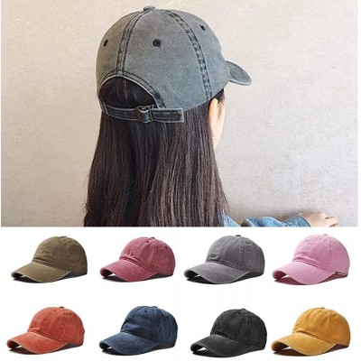 Baseball Caps Unisex Fashion Solid Adjustable Breathable Baseball Cap Sun Hats Baseball Caps - Blue - C518TUAUHWR $22.41