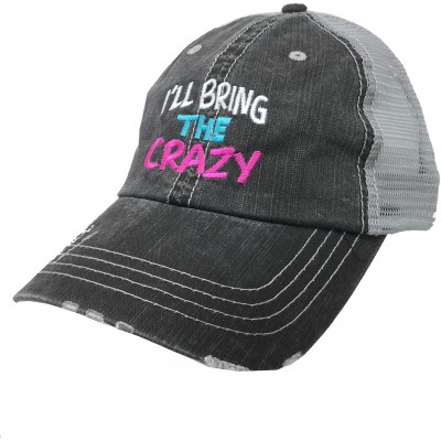 Baseball Caps Womens I'll Bring The Adjustable Trucker Meshback Hat - Magenta Crazy - C918KRERW4D $23.73