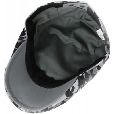 Newsboy Caps Newsboy Cap Military Camouflage Flat Cap Duckbill Hat Ivy Irish Gatsby Caps - Camo Grey - CP18COR5RLR $20.14