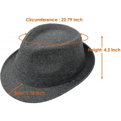 Fedoras Men's Classic Manhattan Structured Trilby Fedora Hat - Grey - CJ12OBT2WHN $13.20