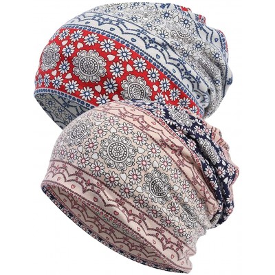 Skullies & Beanies Women's Baggy Slouchy Beanie Chemo Hat Cap Scarf - 2 Pack-d - C118L70KZ32 $10.78