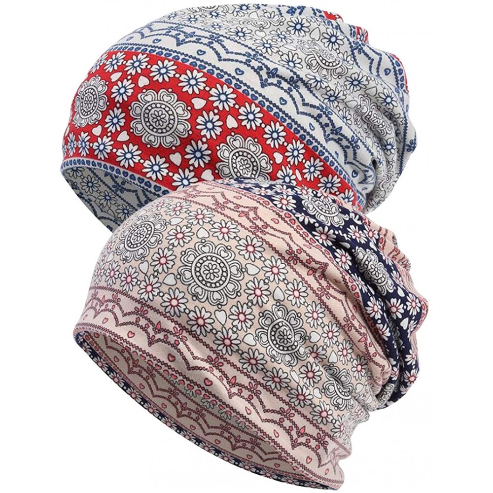 Skullies & Beanies Women's Baggy Slouchy Beanie Chemo Hat Cap Scarf - 2 Pack-d - C118L70KZ32 $10.78