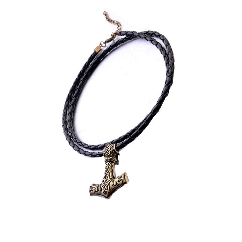 Headbands Braided Necklace Mjolnir Scandinavian - Gold - C9180LT7IQ2 $8.23