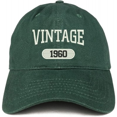 Baseball Caps Vintage 1960 Embroidered 60th Birthday Relaxed Fitting Cotton Cap - Hunter - CK180ZNL2UN $14.64