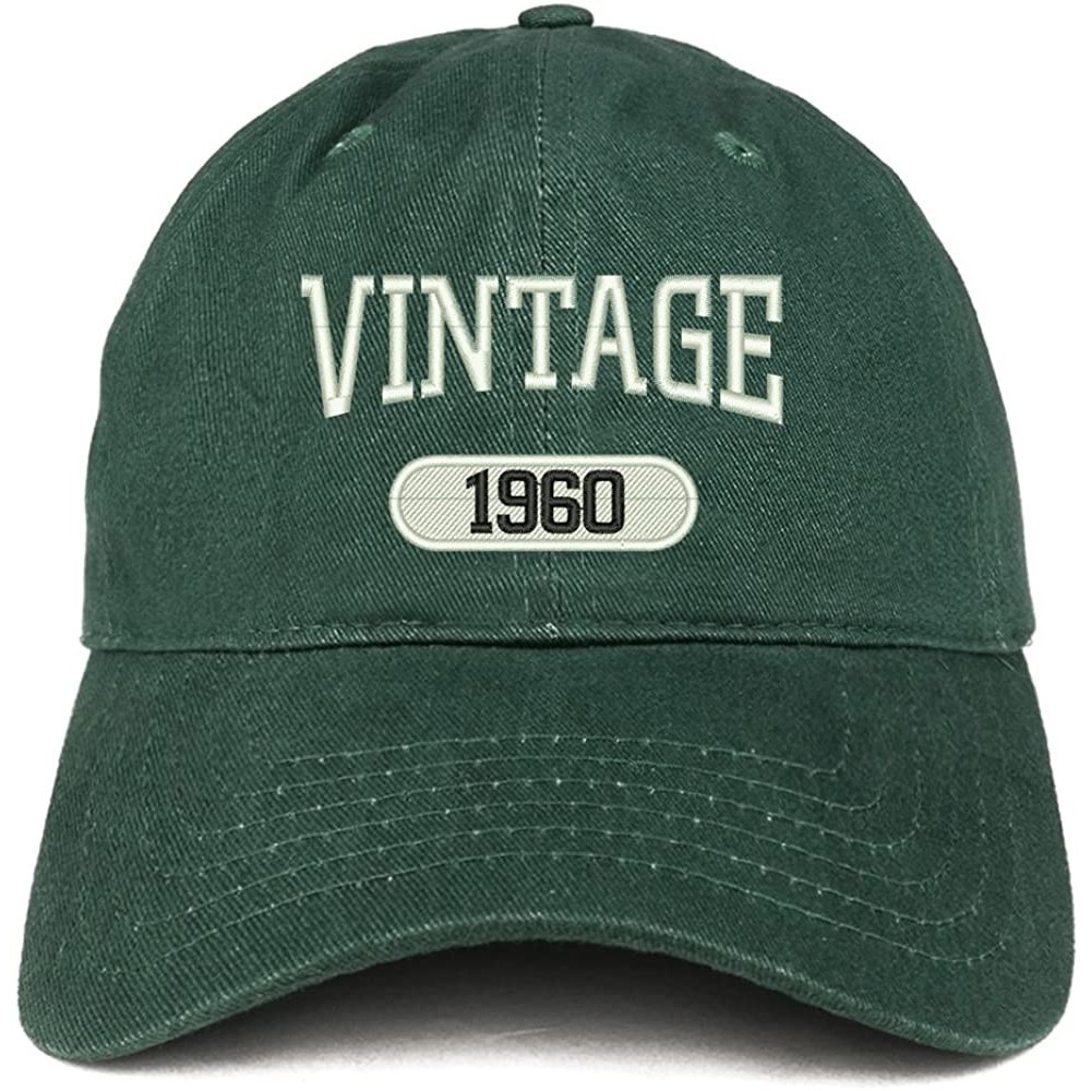 Baseball Caps Vintage 1960 Embroidered 60th Birthday Relaxed Fitting Cotton Cap - Hunter - CK180ZNL2UN $14.64