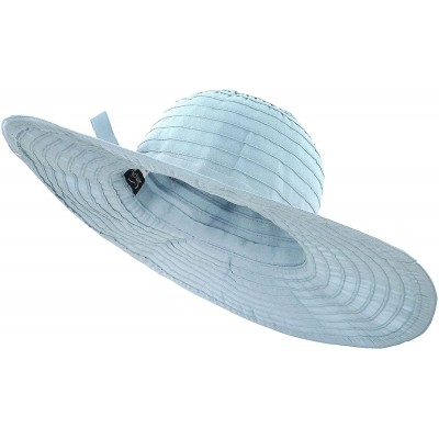 Sun Hats Womens SPF 50+ UV Sun Protective Wide Brim Sun Hat with Bow - Cyan - C618C6UWHMS $12.57
