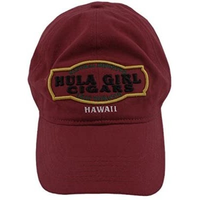Baseball Caps Cigar Logo Hat with Secret Pocket Closed Back Deluxe - Maroon - CV11VB688P3 $19.87