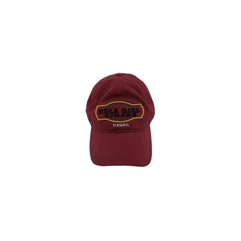 Baseball Caps Cigar Logo Hat with Secret Pocket Closed Back Deluxe - Maroon - CV11VB688P3 $19.87