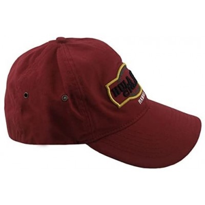 Baseball Caps Cigar Logo Hat with Secret Pocket Closed Back Deluxe - Maroon - CV11VB688P3 $19.87