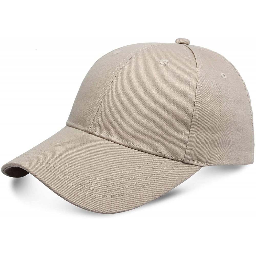 Baseball Caps Classic Polo Baseball Cap Ball Hat Adjustable Fit for Men and Women - Light Brown - CZ18WD9N0QI $11.06