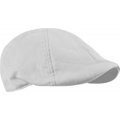 Newsboy Caps Mens Summer Cotton Newsboy Cap- Duck Bill Ivy- Golf Hat- Irish Pub Cap - White - C8180MI8XN2 $9.11