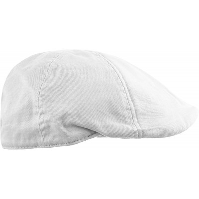 Newsboy Caps Mens Summer Cotton Newsboy Cap- Duck Bill Ivy- Golf Hat- Irish Pub Cap - White - C8180MI8XN2 $9.11