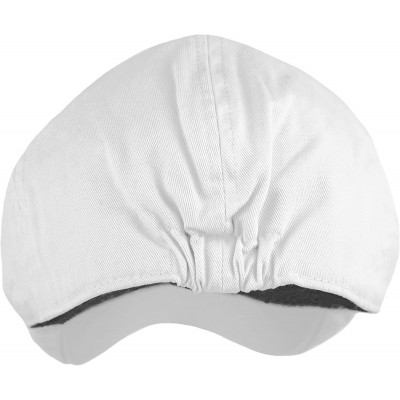 Newsboy Caps Mens Summer Cotton Newsboy Cap- Duck Bill Ivy- Golf Hat- Irish Pub Cap - White - C8180MI8XN2 $9.11