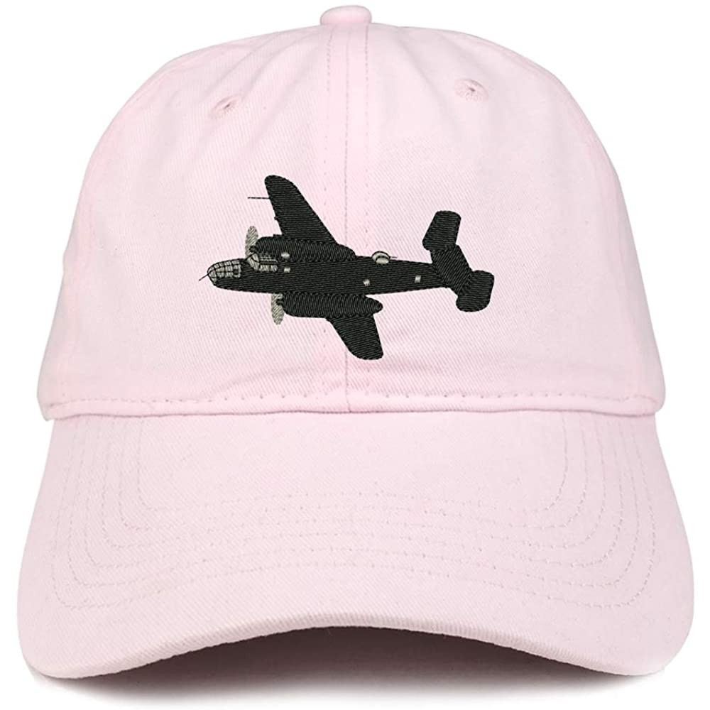 Baseball Caps Warbirds Plane Embroidered Unstructured Cotton Dad Hat - Light Pink - CO18S4HR24W $15.74