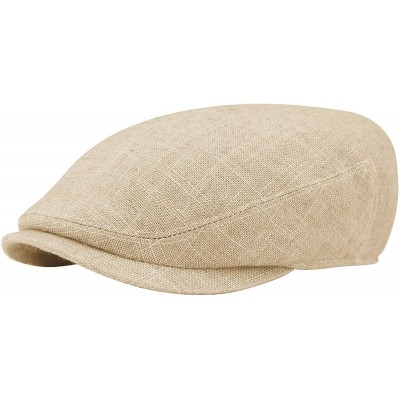 Newsboy Caps Unisex Linen Ivy Cap-2145 - Khaki - CO11WUAQEK9 $11.63