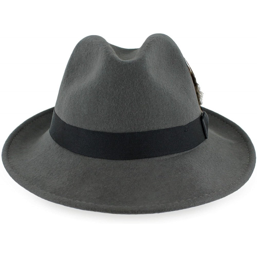 Fedoras Belfry Crushable Fedora Vintage Striped - Grey W. Black - C611KV6FH6H $49.45